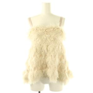 23AW ミックスフリンジニットキャミトップス F アイボリー /DO OS