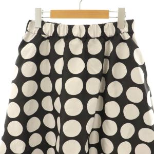 kate spade new york ドットジャガードスカート ロング フレア S 黒 ライトグレー /NR OS