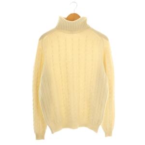 カシミヤ ケーブルタートルネックニット WAKO セーター 50 白 ホワイト /AT OS SH