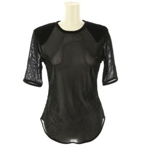 25SS SHEER VELOUR POWER SHOULDER TOPS トップス カットソー 五分袖