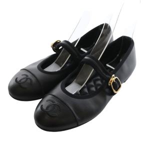 メリージェーン パンプス ラムスキン ココマーク 37 ブラック G45503