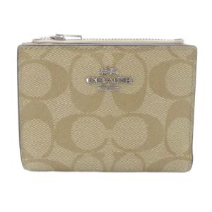 二つ折り財布 ロゴ ベージュ CM852 /SR