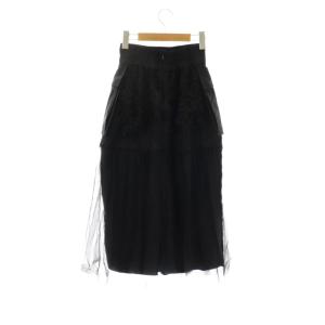 furfur 23AW レースミリタリースカート ロング タイト F ブラック /HK OS
