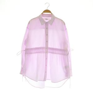 23AW ウェスト絞りシャツ 長袖 オーバーサイズ ONE ラベンダー /MY OS