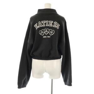 Katie セットアップ スウェット ハーフジップトップス パンツ F ダークグレー ホワイト /DO OS