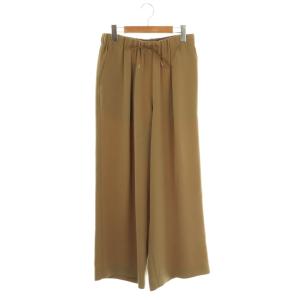 ストレッチダブルクロス イージーセミワイドパンツ タック 36 ベージュ /AT OS