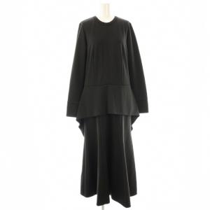 23SS ボンディング ラッフル ワンピース 38 ブラック /ES OS