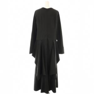 UN3D. 23SS ボンディング ラッフル ワンピース 38 ブラック /ES OS