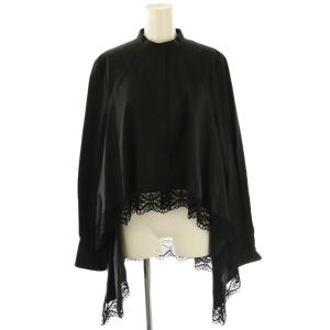 レース ブラウス シャツ バックテール 40 ブラック /ES OS