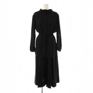 長袖ワンピース ロング プリーツ 0 ブラック /HK OS