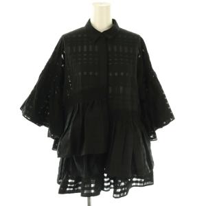イレギュラー シャーリングブラウス シャツ 38 ブラック /ES OS
