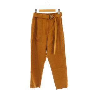 リネンシルクベルテッドベイカーパンツ ジッパーフライ XS オレンジブラウン /DO OS