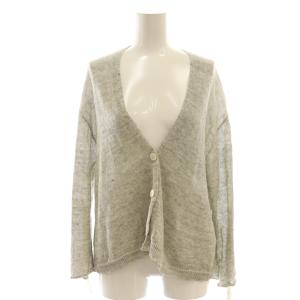 23SS リネンショートカーディガン Vネック F グレー /AT OS
