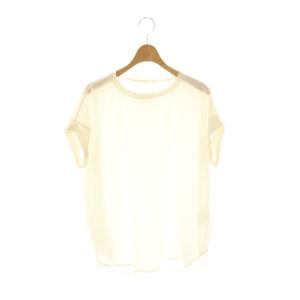 24SS ストレッチジョーゼットブラウス フレンチスリーブ F 白 ホワイト /AT OS