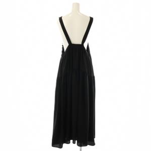 Bilitis dix-sept ans フリル ワンピース ロング ノースリーブ 36 ブラック /HK OS