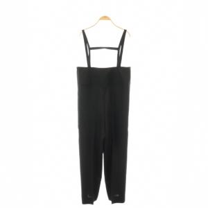 yori 24SS ドライツイードサロペット オーバーオール 38 ブラック /CX OS