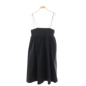 コットンタックサロペットスカート ギャザー フレア 36 ブラック /CX OS