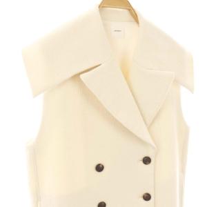 yori シロコン 23AW ポコポコビッグカラージレ ベスト ウール 38 オフホワイト /DO OS