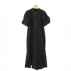 バイカラーステッチワンピース ブラック /ES OS