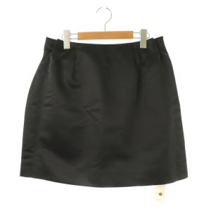 シロコン 23AW PONYサテンショートスカート フレア 膝丈 38 黒 ブラック /AT OS