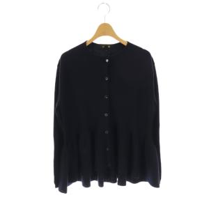 ペプラムカーディガン ニット クルーネック 2 紺 ネイビー /AT OS