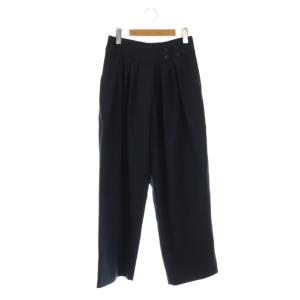 タックワイドパンツ テーパード スラックス 38 紺 ネイビー /AT OS