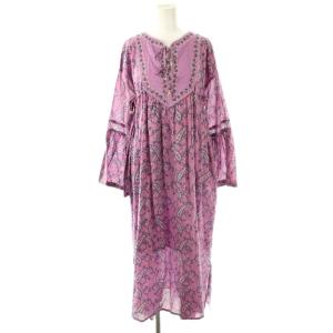 ペイズリー柄 インド綿 ワンピース S 紫 パープル /AB OS