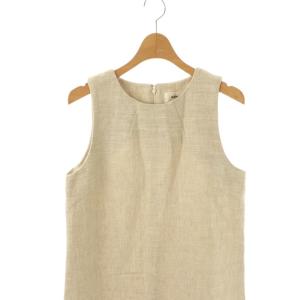 MACHATT リネンワンピース マキシ ロング ノースリーブ 38 グレー /AT OS