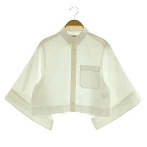 24SS BUTTON DOWN BELL-SLEEVE SHIRT ベルスリーブシャツ 七分袖 1 ホワイト
