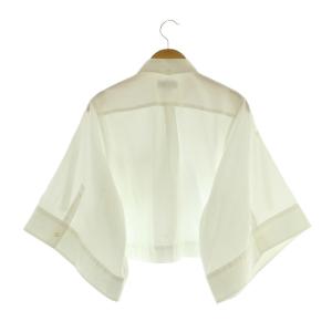 HYKE 24SS BUTTON DOWN BELL-SLEEVE SHIRT ベルスリーブシャツ 七分袖 1 ホワイト