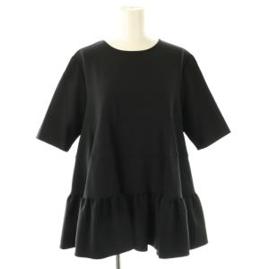 23SS ハーフスリーブティアードブラウス プルオーバー 38 ネイビー /HK OS