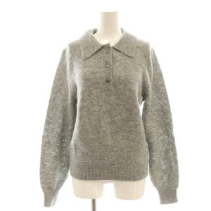 24AW ベビーアルパカ混ポロニット プルオーバー F グレー