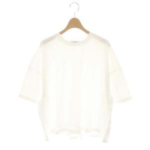 25SS ギャザーヘムショートスリーブTシャツ カットソー 五分袖 F ホワイト /HK OS