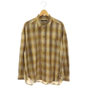 25SS オンブレチェックシャツ 長袖 ブラウン /HK OS