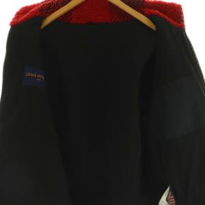 LOUIS VUITTON ダミエフリースジャケット S レッド ブラック