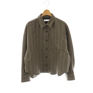 ウールフランネルクロップドシャツ 38 グレージュ