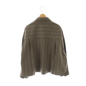 ebure ウールフランネルクロップドシャツ 38 グレージュ
