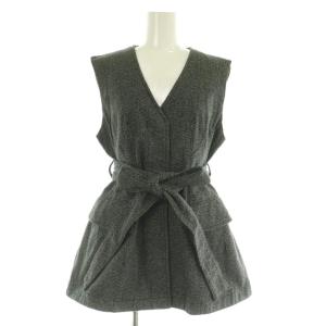 PANNIER LINE DENIM BUSTIER デニムビスチェ ベスト ベルト付 1 ブラック /MY