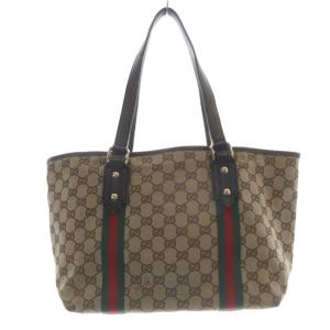 GUCCI GGキャンバス シェリーライン トートバッグ ブラウン 137396