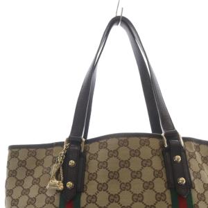 GUCCI GGキャンバス シェリーライン トートバッグ ブラウン 137396