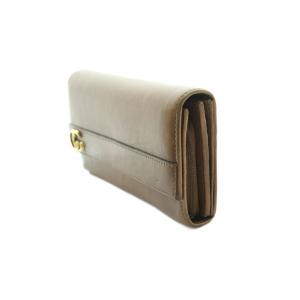 GUCCI インターロッキングG 長財布 二つ折り 小銭入れ フラップ レザー ブラウン 茶色 251724 /MI
