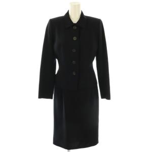 ジャケット ワンピース セットアップ 上下 スーツ 38 紺 ネイビー /AT OS