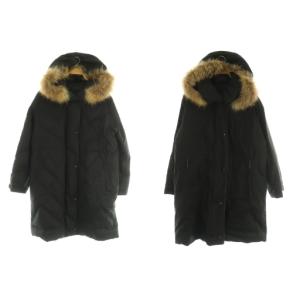 ダウンコート ラクーンファー フード リバーシブル 38 ブラック /MY OS