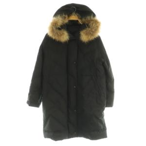 SCAPA ダウンコート ラクーンファー フード リバーシブル 38 ブラック /MY OS