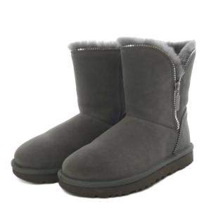 UGG australia ムートンブーツ W FLORENCE フローレンス ショート スエード US6 グレー 1013165