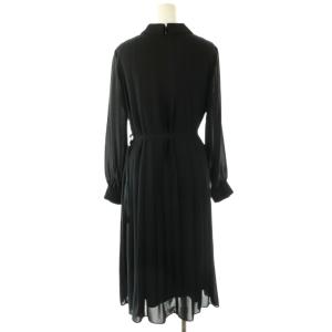 ANAYI 24SS Eternal Line シアードビービジューカラー ワンピース ロング 38 ネイビー /HK