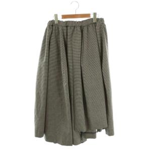 AD2023 千鳥格子 ギャザースカート S ブラック ホワイト GL-S016