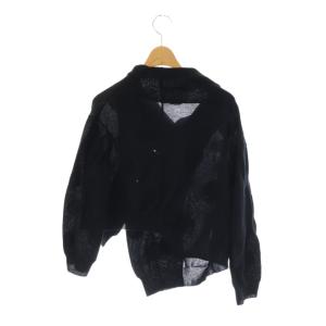 Y's ボトルネックヘムカーディガン ニット ドット 2 ネイビー 紺 ブラック 黒 /CX OS