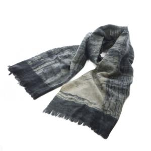 ストール グレー 黒 ブラック 総柄 /RI OS