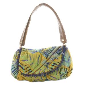 ハンドバッグ ビーズ&刺繍装飾 マルチカラー 緑 グリーン 青 ブルー /SS OS